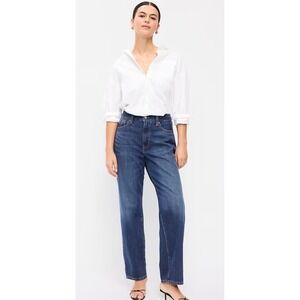 Old Navy OG Loose High Rise Jeans Dark Wash Straight Leg Size 8 NEW